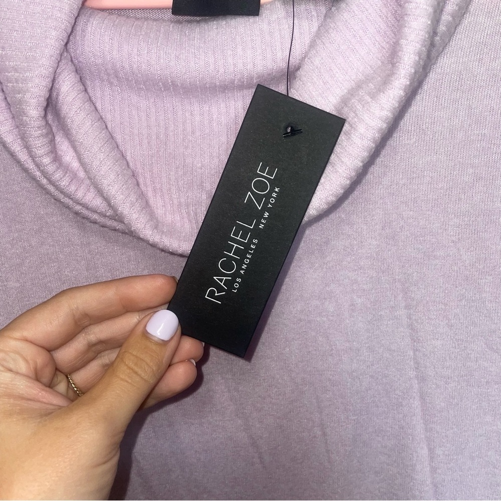 Rachel Zoe Cowl Neck Lavender Purple Lightweight Sweater NWT Medium - Picture 3 of 5